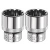 sourcing map 2pcs 12 Points Socket 3/8" Drive 15mm Metric