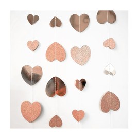 YZROHYI Pack of 4 Heart Garlands Wedding Decoration, Paper Garland Hearts, Heart Garland for Valentine's Day, Decorative Ceiling Hanging Wedding, Hanging Paper Garlands for Decoration Party for Party