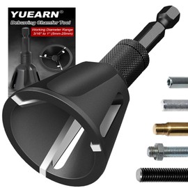 YUEARN 3/16"-1" Deburring External Chamfer Tool with Tungsten Carbide Blade, Burr Removal for 3/16"-1" (5-25mm) Diameter, Deburring Drill Bit Bolt Thread Repair Tool with Quick Release 1/4" Hex Shank