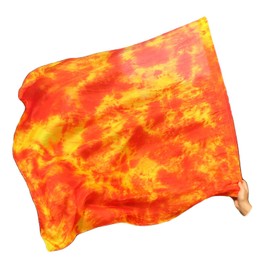 Winged Sirenny 1m (40") Feather Light Prophetic Worship Silk Flex Flag, Church Liturgical Praise Adoration Dance Banner (Flame)