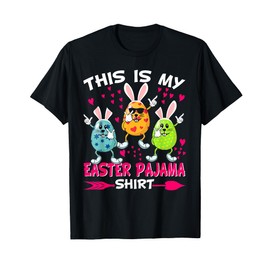 This Is My Easter Pajama Shirt Dabbing Bunny Easter Egg T-Shirt