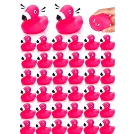 30PCS Mini Flamingo Rubber Ducks - Vinyl Bath Toys for Kids, Party Favors, Baby Shower Decor 2.3x2.7x2.16 Inches.