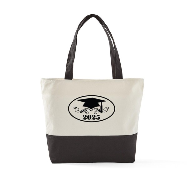 CafePress Class Of 2025 Graduate Canvas Tote Top Zipper Closure