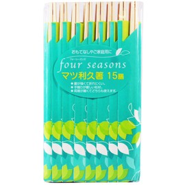 Yamato Bussan Natural 7.9 inches (20 cm), Four Seasons Rikyu Chopsticks with Chopsticks Bag, 15 Pairs