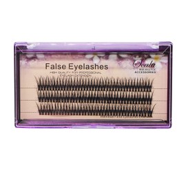 Bodermincer 120pcs D Curl 12D Fish Tail Lash Clusters Natural Soft Long PBT Mink False Eyelashes Individual Lashes Handmade Fake Eyelashes Extension (16mm)