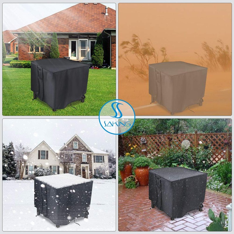 Saking Fire Pit Cover, 28 inch Firepit Covers Square Gas