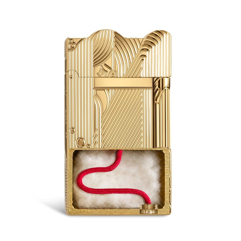 THORENS Crisp Sound Side-Slide Thin Brass Kerosene Lighter, Mermaid Gold