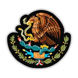 Mexican Eagle Mexico Coat of Arms - 5" Vinyl Sticker - for Car Laptop I-Pad - Waterproof Decal