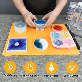 26pcs Resin Heating Mat Kit: Epoxy Resin Curing Machine for Resin Molds Shorten Curing Time Epoxy Resin Kit for Crafts w/ Resin Drying Mat Silicone Mat Cover Timer Resin Supplies for DIY Lovers