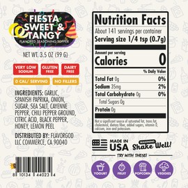 Fiesta Sweet & Tangy Seasoning Mix by Flavor God, Pack of 2 - Premium All Natural & Healthy Spice Blend for Salad, Pasta, & Chicken - Kosher & Low Sodium - Great Flavor Spices and Seasoning Gift