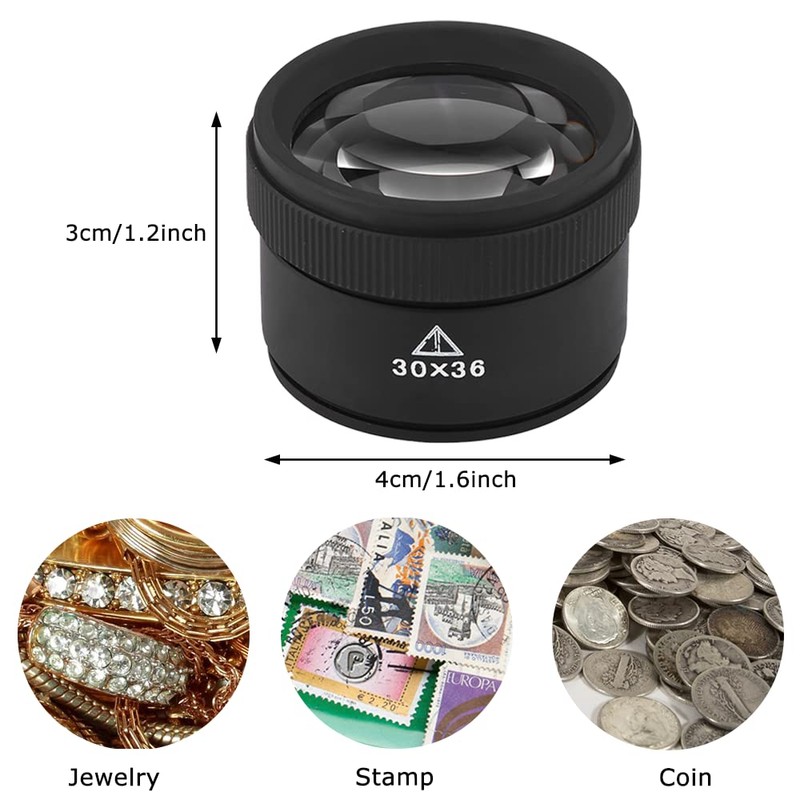 Watris Veiyi Watris Veiyi Jewelry Loupe, 30X Magnifying Glass, Coin
