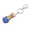 WEVENI Funny Easter Eggs Bunny Keychain Accessories Hare Rabbit Keychains