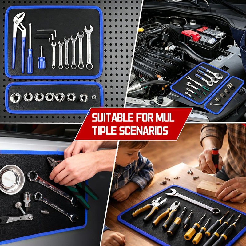 faxhool 3 PCS Magnetic Tool Mat, PVC Flexible Magnetic Organizer