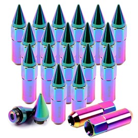 ECCPP M12X1.5 Wheel Lug Nuts 20 Pieces M12X1.5 Chrome Spline Cap Spiked Extended Tuner 60mm Tall Lug Nuts for Honda for Accord 1994-2009 for Honda Civic 1994-2010