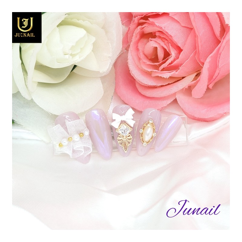 Wedding dress handmade nail tips✨ - Long Round Square /