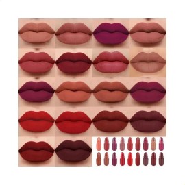 Set 18 Labiales Mate En Barra De Larga Duración 220-m418-18pcs Lipstick Capsule Set