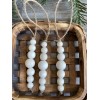 Handmade Set of 3 Natural Wood Bead Christmas Ornaments Decor