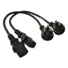 CablesOnline, 2-Pack 1ft Right-Angle NEMA 5-15P to IEC C13 Short