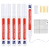 White Grout Pen, 6 Pieces Joint Pen, White with Replacement