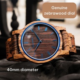HOLZKERN Autumn Morning Zebrano / Wenge Quartz Watch 9120078332702