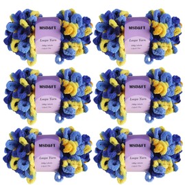 MSD&FT 6 skeins of Loops Yarn,Crochet Yarn,DIY Yarn (Parrot)