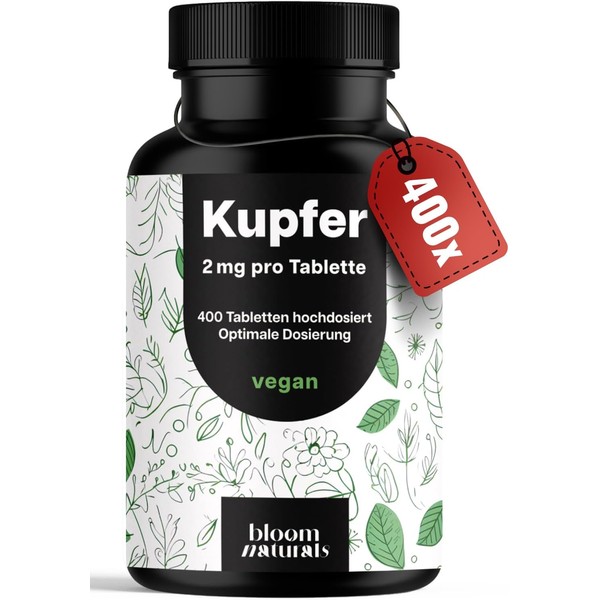 Copper Tablets High Dose - 400 Pieces with 2 mg