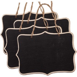 Chalkboard Tags Hanging Chalkboard Signs,4Pcs Chalkboard Tags Hanging Wooden Mini Chalkboard Signs Wooden Chalkboard Tags,Hanging Chalkboard Labels,Hanging Wedding Sign Blackboard Tags Chalk Board