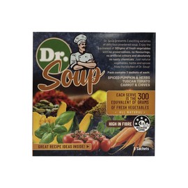 Cell-Logic Dr Soup Mixed Sachets (3 Flavours) 30g x 6 Pack (contains: 2 each of Spiced Pumpkin & Herbs, Tuscan Tomato and Carrot & Chives)