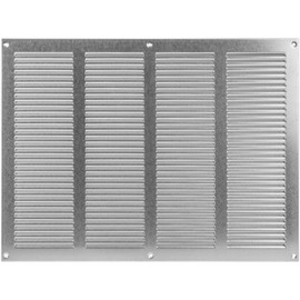 Vent Systems 400 x 300 mm / 16" x 12" Inch Vent Cover - Galvanised Metal Vent Cover - Air Supply Ventilation Cover with Screen Mesh - Louvered HVAC Air Vent Covers for Bathroom, Home Office
