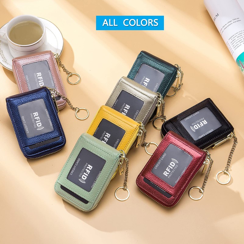 imeetu Women RFID Credit Card Holder Wallet, Keychain & ID