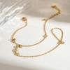Ring Bracelet Hand Chain for Women, 14K Gold Plated Dainty