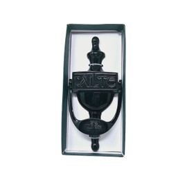 Exclusively Irish Door Knocker for Front Door Failte Shamrock Brass Knocker Gift for Home 8' (Black Brass)
