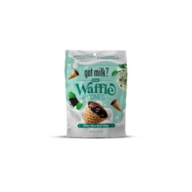 got milk? Mini Waffle Cones, Mint Chocolate Chip, 4.24 Oz. / 119g Resealable Bag, Delicious Mint Chocolate Filled Waffle Cone Bites, Mini Ice Cream Cones for Dessert or Snack, Retail Pack