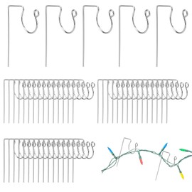 Gosknor 50pcs Christmas Light Hangers, Metal Gutter Hooks Christmas Light Hooks Gutter Hanging Hooks Christmas Light Clips Gutter Clips for Hanging Outdoor Lights (Style 2)