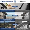 Gyykzz 4FT Aluminum Handrail Black, Rectangular Flat Top Hand Rail