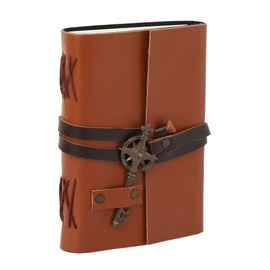 ALCRAFT The Vintage Journal Premium Leather Diary With Metal Key Closure And 100% Recycled Handmade Paper (7 * 5 Inches)