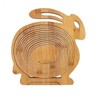 GMMH Bamboo Fruit Bowl Decorative Folding Hare Motif
