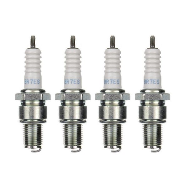 4x Spark Plug BR7ES Spark Plugs Set of 4 for Motorcycle/Scooter/Scooter Compatible with: 0242245537 0242245552 0242245812 0242245537 0242245552 0242245812 15 F0000 KE0KE0P16W225TR30 W5DC WR5D WR5D+