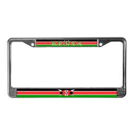 CafePress Kenya Kenyan Blank Flag License Plate Frame Chrome License Plate Frame, License Tag Holder
