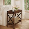 ZEXVIDA Narrow Side Table, Slim End Table,Sofa Side Table, End