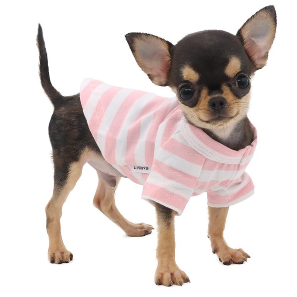 LOPHIPETS 100% Breathable Cotton Striped Dog Tee Shirt T-Shirt for