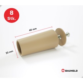 BAUHELD® Roller Shutter Stopper 40 mm [Pack of 8] Outdoor Roller Shutter Stop Made of Plastic [Made in Germany] - Roller Shutter Stop with Screws - Suitable for Roller Shutter Armoured Slats - Beige