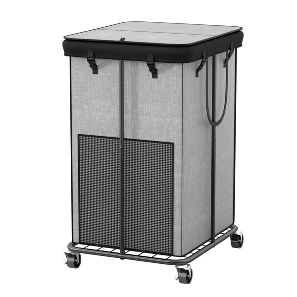 150L Large Laundry Hamper with Lid, Rolling Laundry Basket with