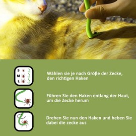 Nepfaivy Zeckenzange für Hunde Katze Kinder - 3er Set Zeckenhaken und 2er Set Zeckenpinzetten, Einfacher und Sicherer Zeckenentferner für Haustier und Menschen