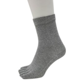 Hidamari All Season Men's 5 Toe Socks, 9.4 - 10.2 inches (24 - 26 cm), Gray P - 17