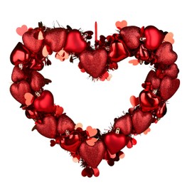 16" Valentines Day Wreath Heart Shaped Three-Dimensional Wreaths for Front Door for Decorative Valentine's Day Anniversary Celebrations & Weddings Indoor and Outdoor Valentines Day Decora