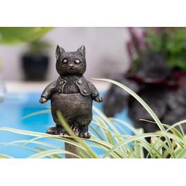 Cane Companions Beatrix Potter Tom Kitten Stake Topper - Handmade Flower Pot Garden Ornament - Outdoor Figurine