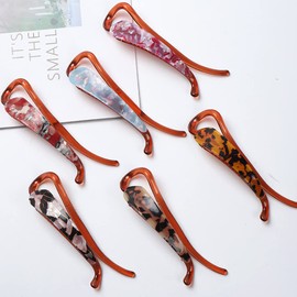 6 Pcs Acetate Banana Hair Clips Non-Slip Hair Claw Clips Twist Hair Clips Barrettes Ponytail Holder Hair Accessories for Girls, Women, Ladies