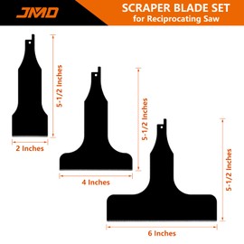 JMD 3-Piece Reciprocating Saw Scraper Blades Set, Scraping Tool Attachment for Sawzall Reciprocating Saws Compatible with Bosch Dewalt Makita etc
