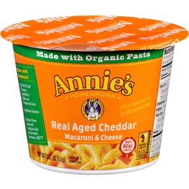 Annie's Organic Macaroni & Real Aged Cheddar Cheese 2.01 oz. - Microwavable (Pack of 4)